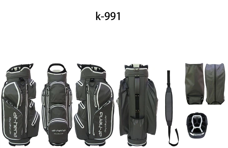 Equipaje de torneo profesional que combina tecnología impermeable y disposición de palos de 14 ranuras.