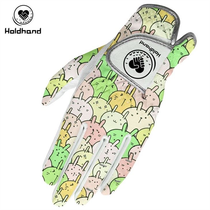 Cartoon Rabbit Series - Pink Bunny Printed Golf PU Leather Gloves
