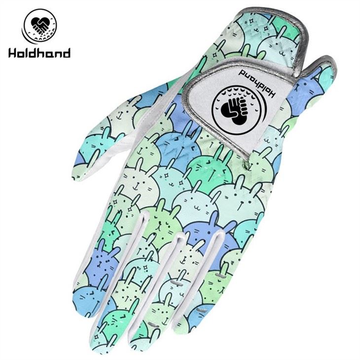 Cartoon Rabbit Series - Pink Bunny Printed Golf PU Leather Gloves