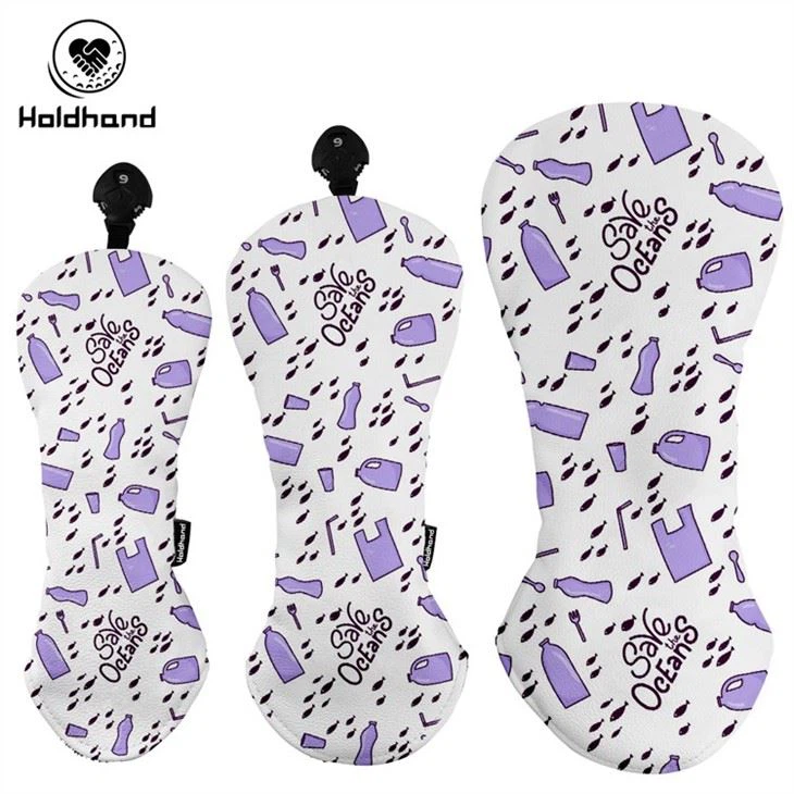 Custom Made Golf Club Headcovers Pu Leather Simple Design Golf Driver Wood Head Cover Sets With Embroidery Logo