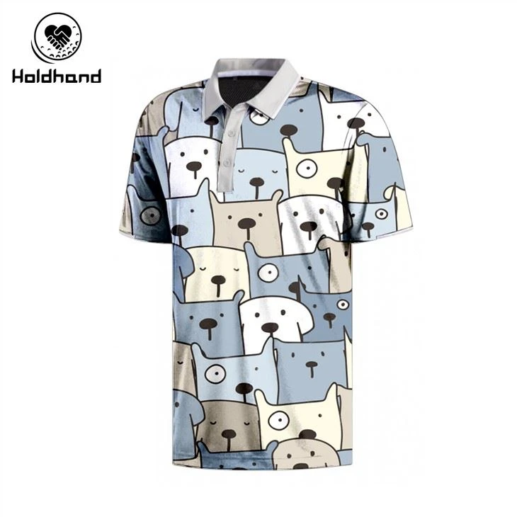 Patrón de cachorro lindo Impresión de logotipo personalizado de polo de golf