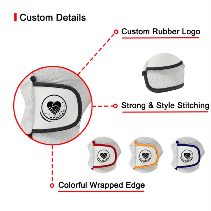 Custom Logo Printing Design Golf Gloves Weather Spann Premium Synthetic GLoves