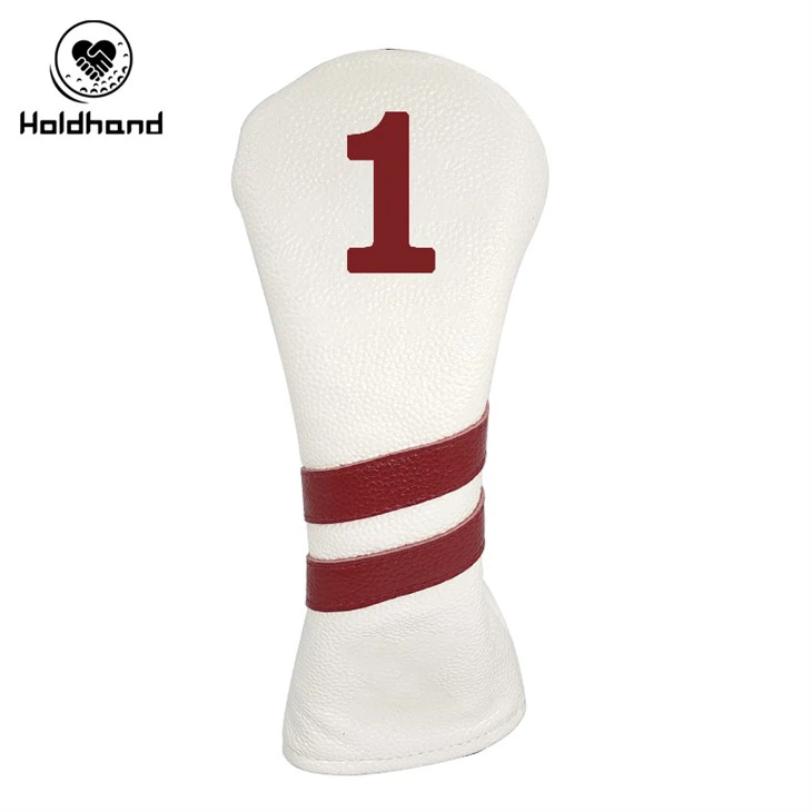 Juego de fundas para cabezas de palos de golf - 3 - Funda para cabezas de golf de piel clásica de primera calidad - Para drivers, maderas de calle e híbridos