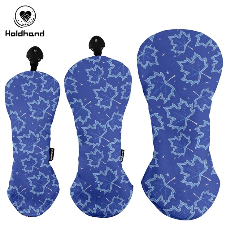 Cubierta de cabeza de palo de Golf con logotipo personalizado de alta calidad para conductor Fairway Wood Hybrid PU Leather Golf Headcovers OEM